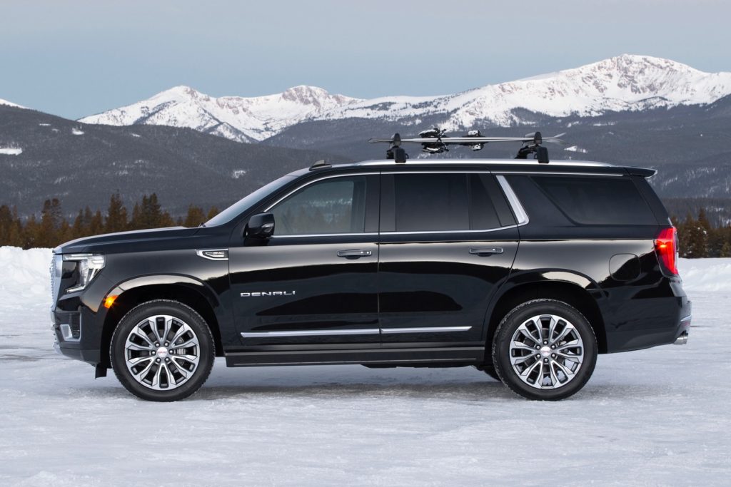 Shown here is the GMC Yukon full-size SUV in the premium Denali trim. A refresh arrives for the 2025 model year.