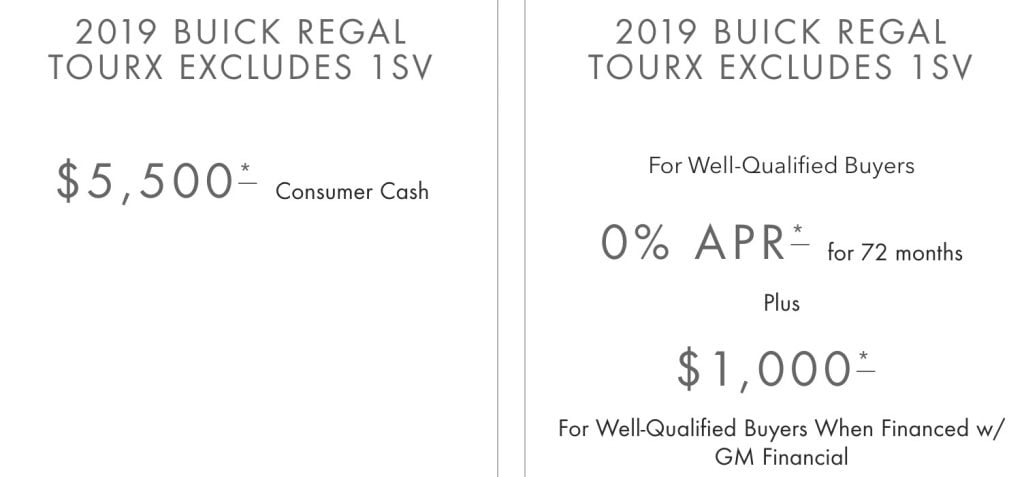 Buick Regal Discount Cuts Tourx Price 500 In January 2020 Gm Authority