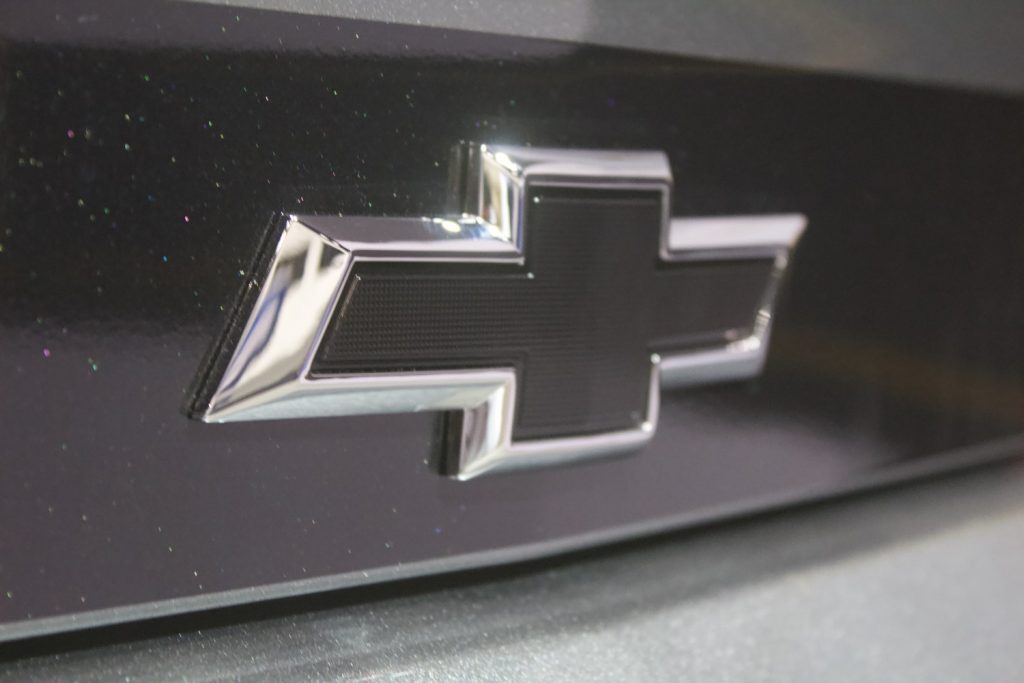 The Chevy Bow Tie badge on the Chevy Camaro.