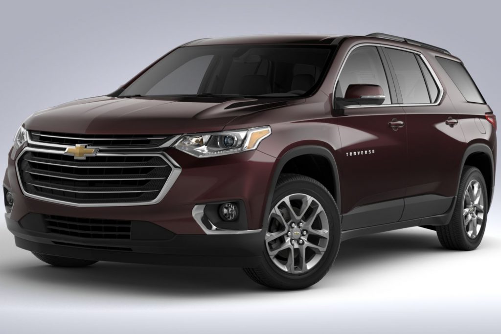 2020 Chevy Traverse painted in Black Cherry (GLR).