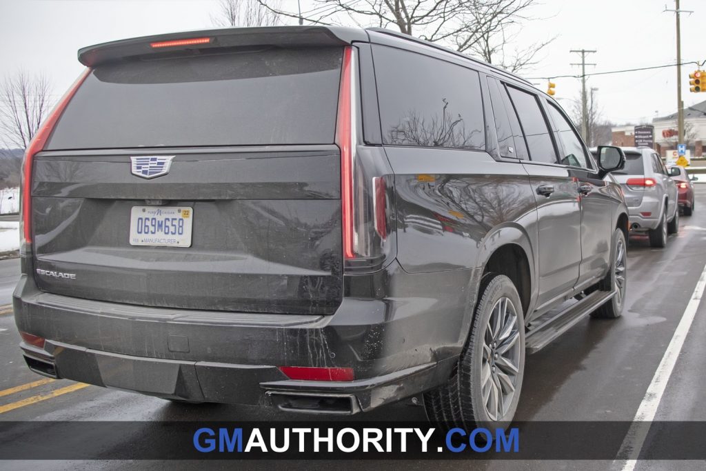 why this 2021 escalade had blue badges gm authority why this 2021 escalade had blue badges