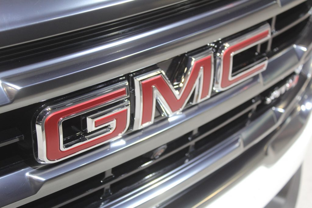 The GMC logo on the GMC Terrain.