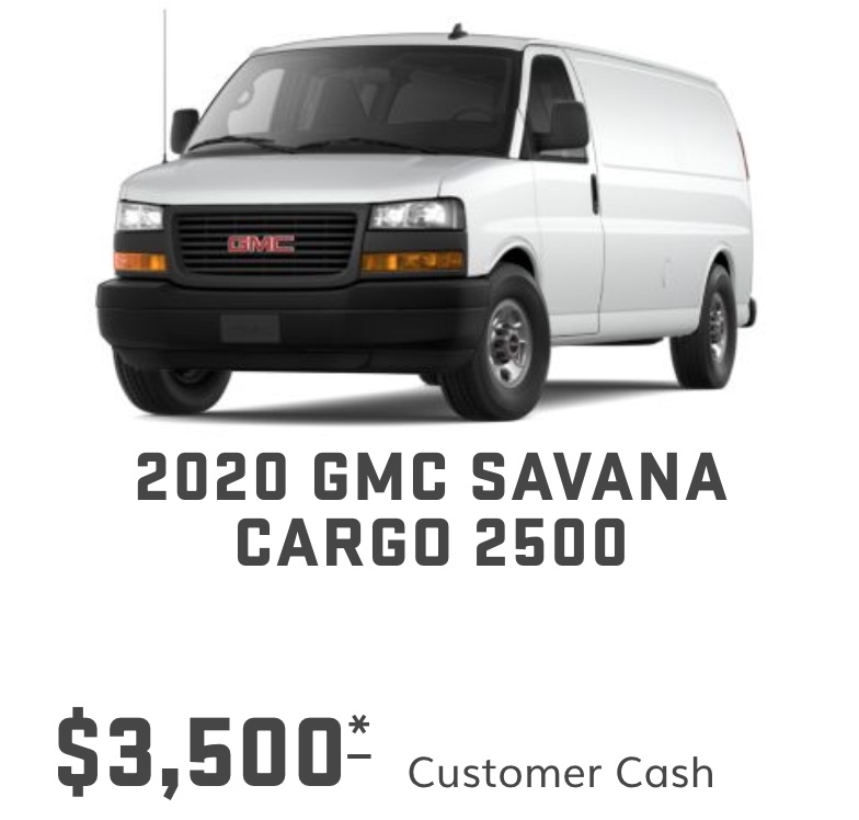 2020 gmc best sale savana cargo van