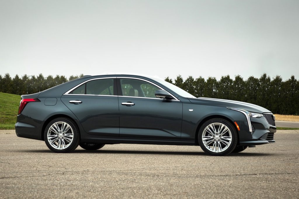 Side view of the 2024 Cadillac CT4 generation.