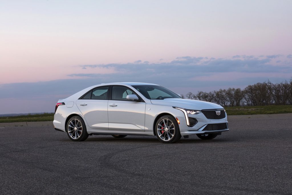 Side view of the first-gen CT4, including the 2023 Cadillac CT4.