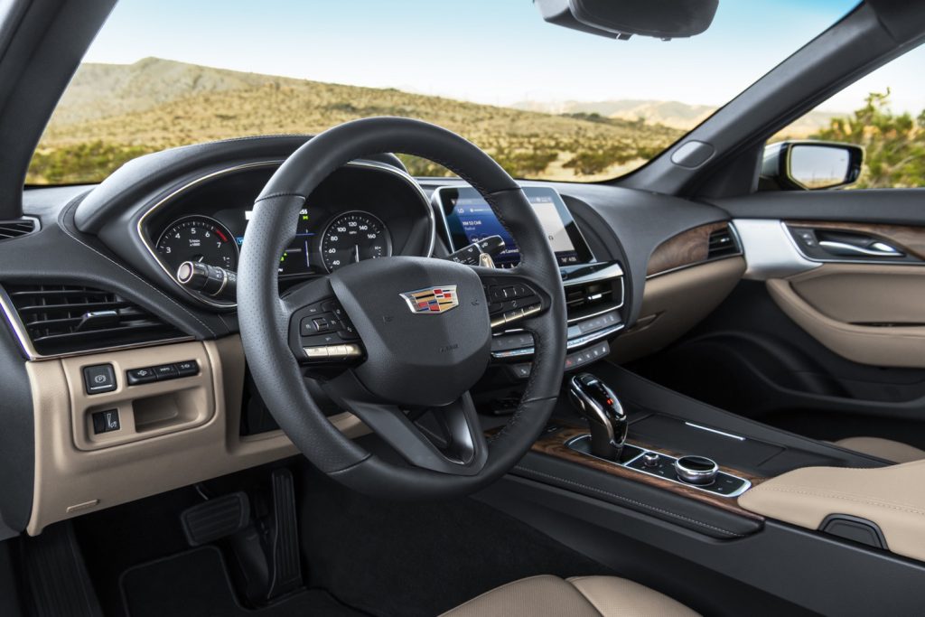 Cockpit view of the Cadillac CT5.
