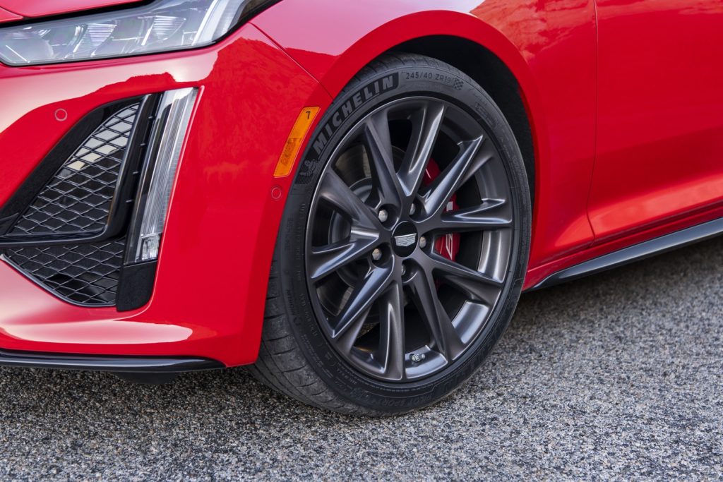 Brembo brakes with red-painted front calipers and V-Series branding on 2020 CT5-V will remain for 2021 model year. The V-Series caliper branding will also be applied to 2021 CT5 Sport equipped with the now-optional Brembo brakes.