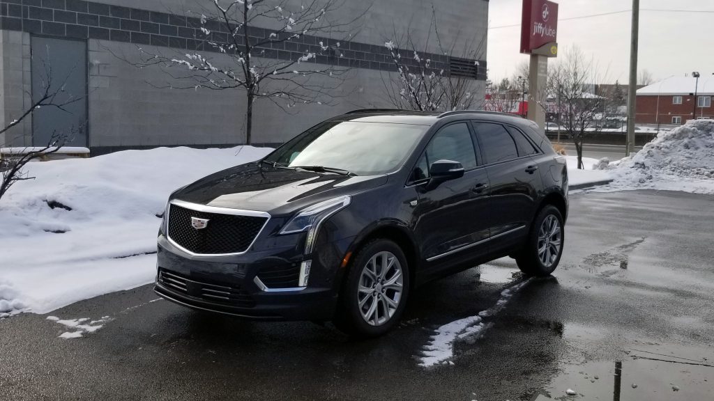 Front three quarters view of the Cadillac XT5.