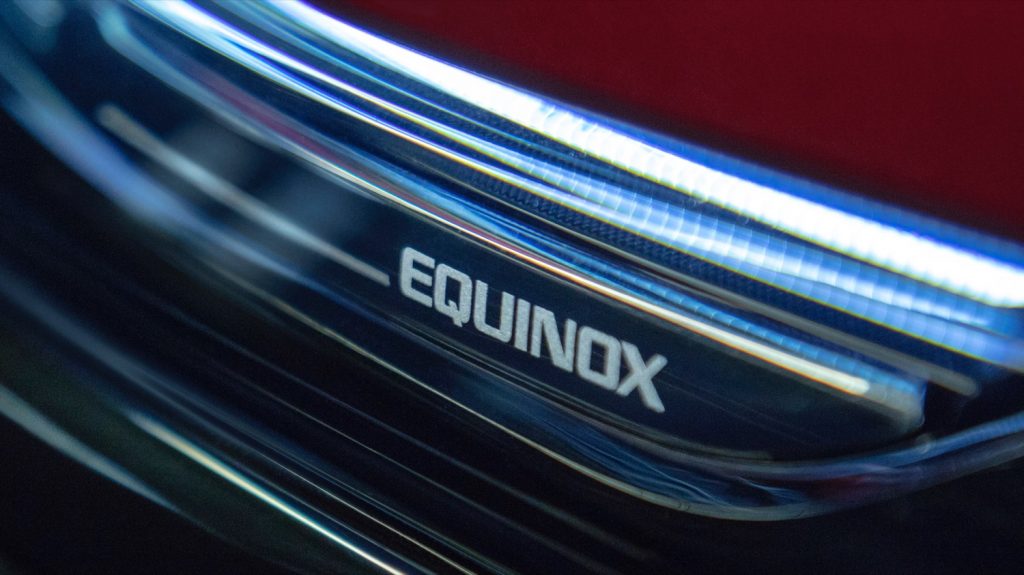 Equinox badge on the Chevy Equinox crossover.