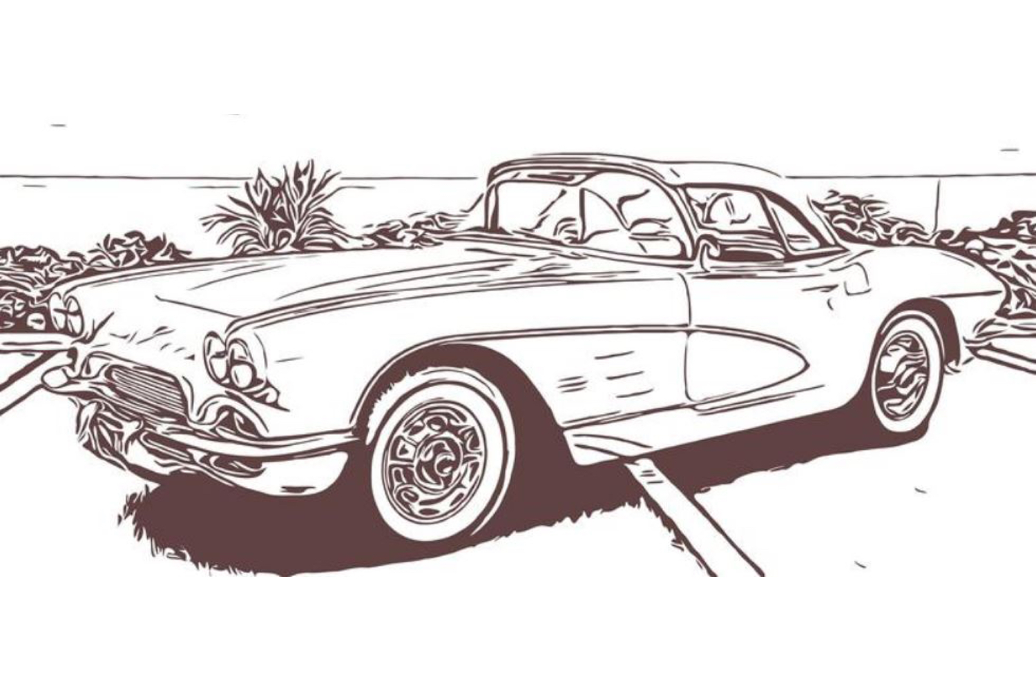100 Free Coloring Page Of A 1953 Chevrolet Corvette Color In This