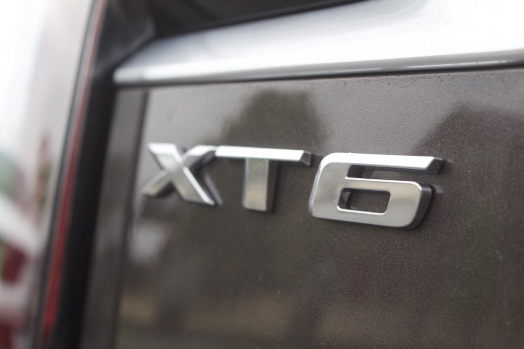 Badge on the Cadillac XT6 crossover.