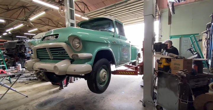 1957 gmc pickup gets a suspension lift video gm authority 1957 gmc pickup gets a suspension lift