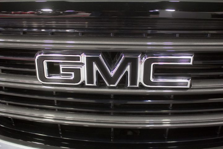 A blacked out GMC logo. 