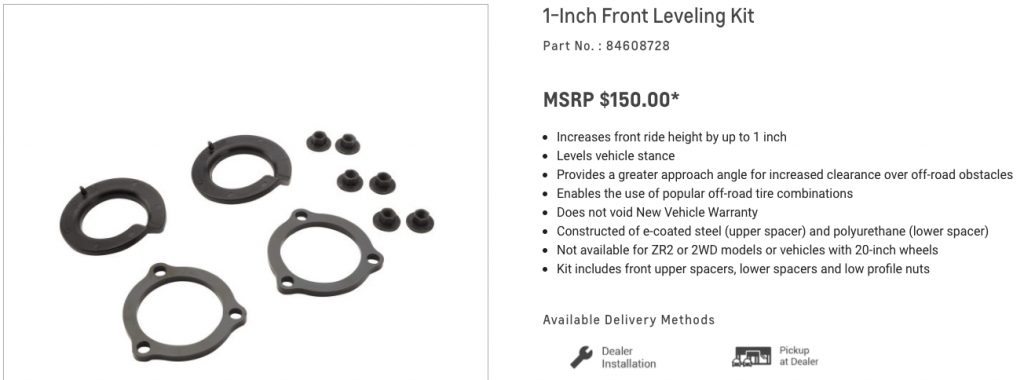 price for leveling kit install