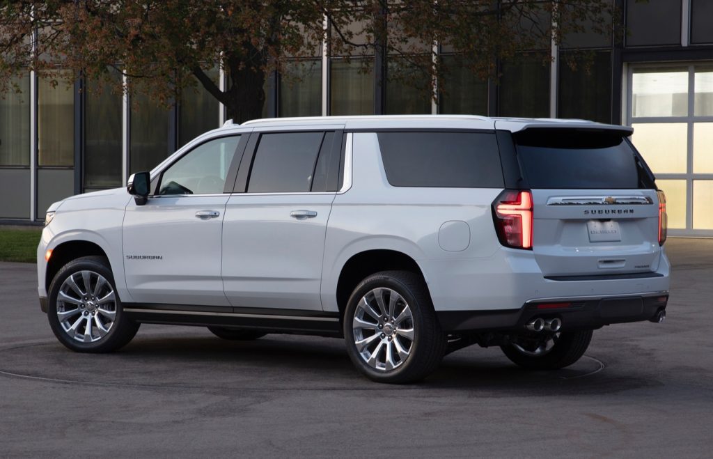 This is the Chevy Suburban in the premier trim. A refresh of the extended-length full-size SUV will arrive for the 2024 model year.