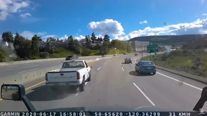 Dash Cam Footage: Truck Driver Gets Sideswiped on the Highway 