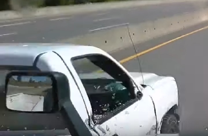 Dash Cam Footage: Truck Driver Gets Sideswiped on the Highway 