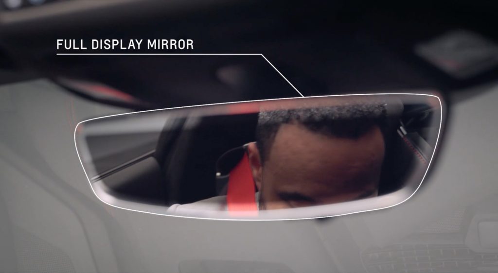 Rearview mirror without Rear Camera Mirror activated