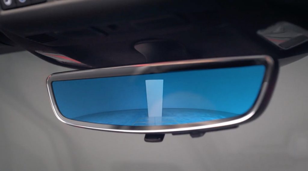 Rearview mirror with Rear Camera Mirror activated