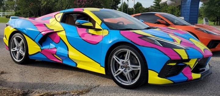 C8 Corvette With Eye-popping Multi-color Wrap 