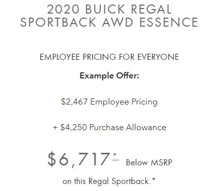 Buick Regal Discount Totals 717 July 2020 Gm Authority