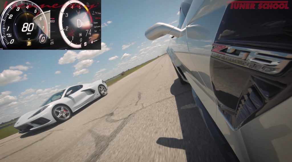 Hennessey C7 Corvette Z06 Vs C8 Vette Drag Race Video Gm Authority