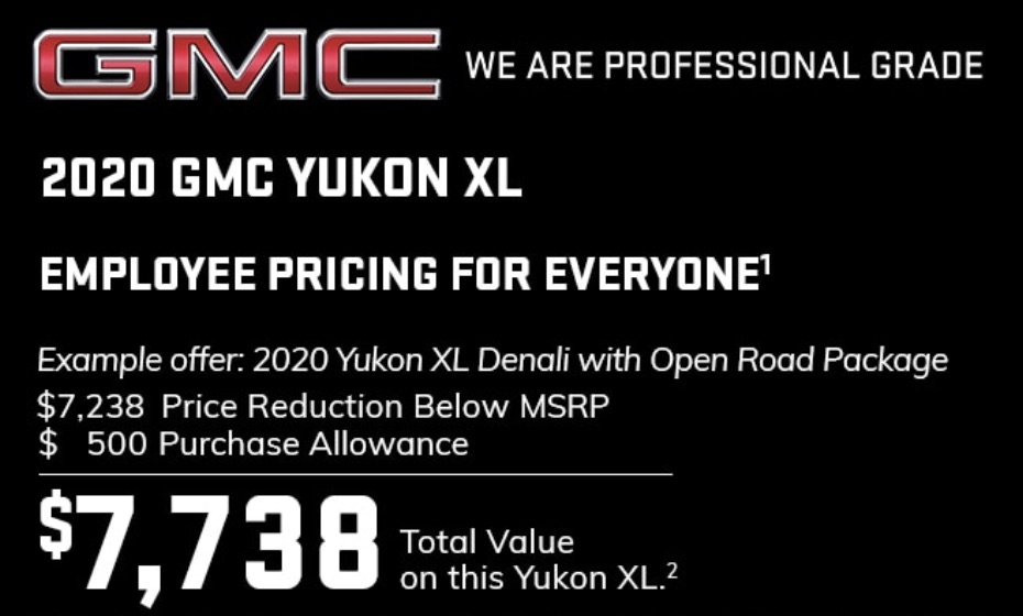 Gmc Yukon Discount Totals 7 738 In August Gm Authority