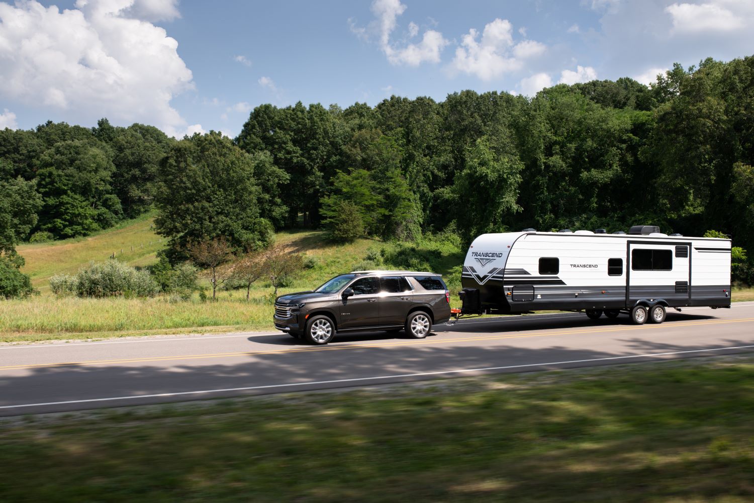 towing travel trailer with suburban