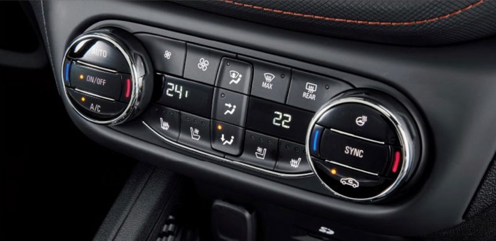 Ventilated seat controls for the South Korean Chevy Trailblazer