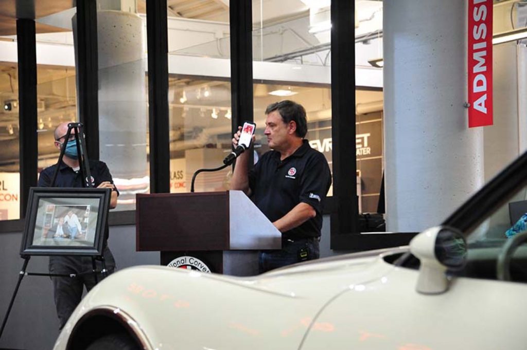 Lon Helton at the George Jones Corvette dedication ceremony