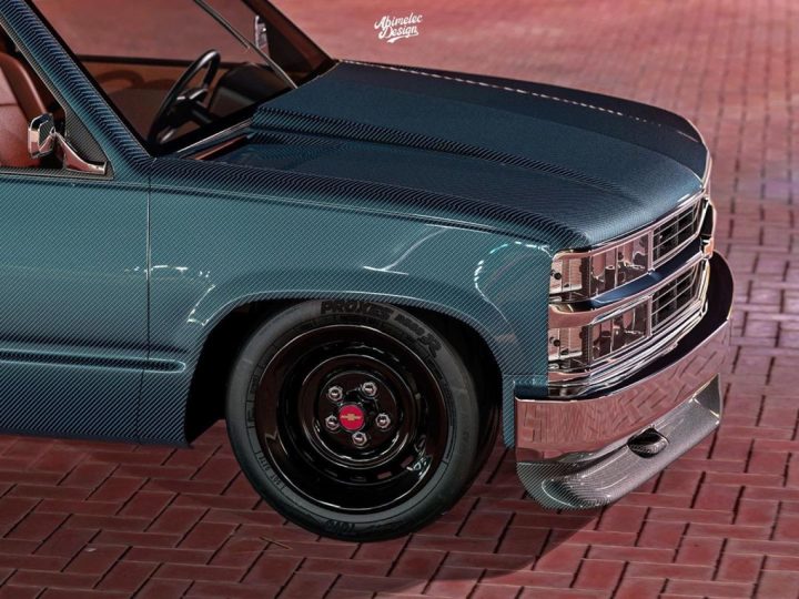 OBS Chevy Pickup Rendered With Tinted Carbon Fiber Body | GM Authority