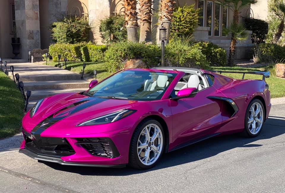 C8 Corvette Looks Great With Fuchsia Wrap GM Authority