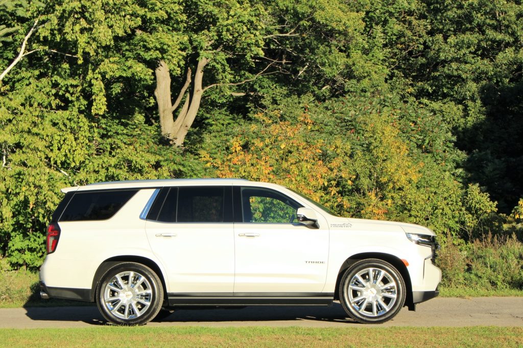 Side view of the Chevy Tahoe.