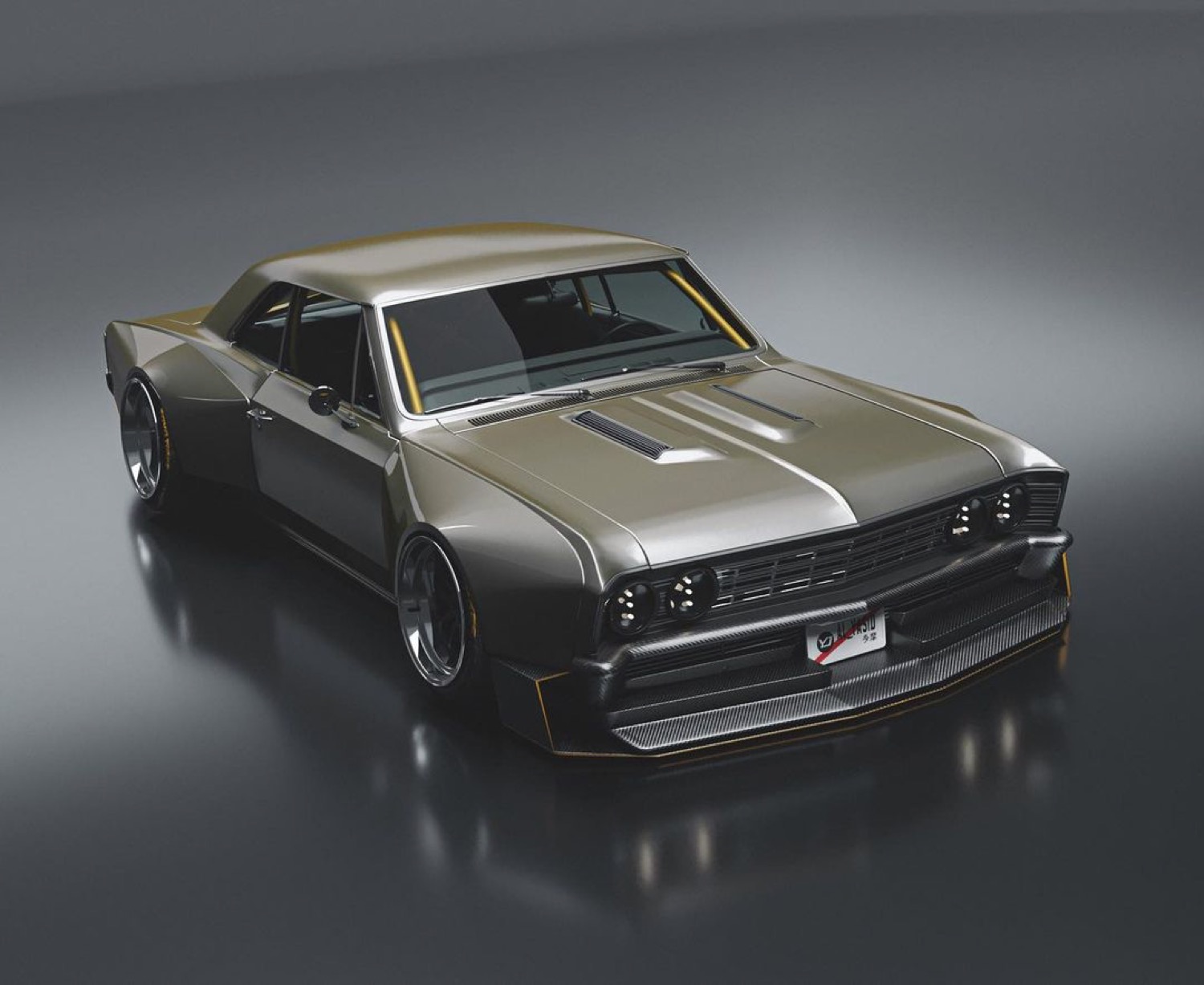Widebody Chevy Chevelle Rendering Adds Aggressive Modern Performance Style.