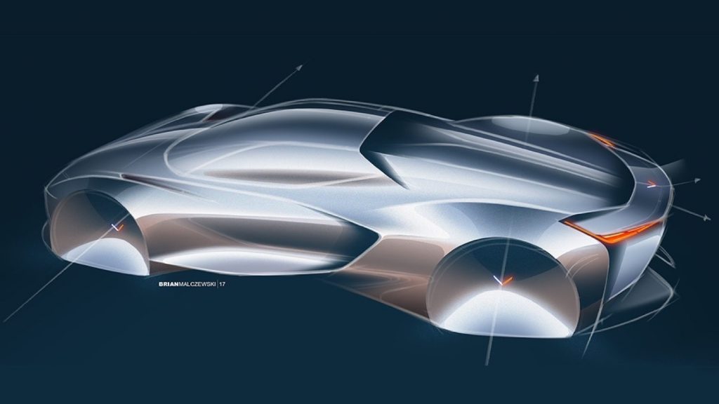 GM Design Team Reveals C8 Corvette Sketch | GM Authority