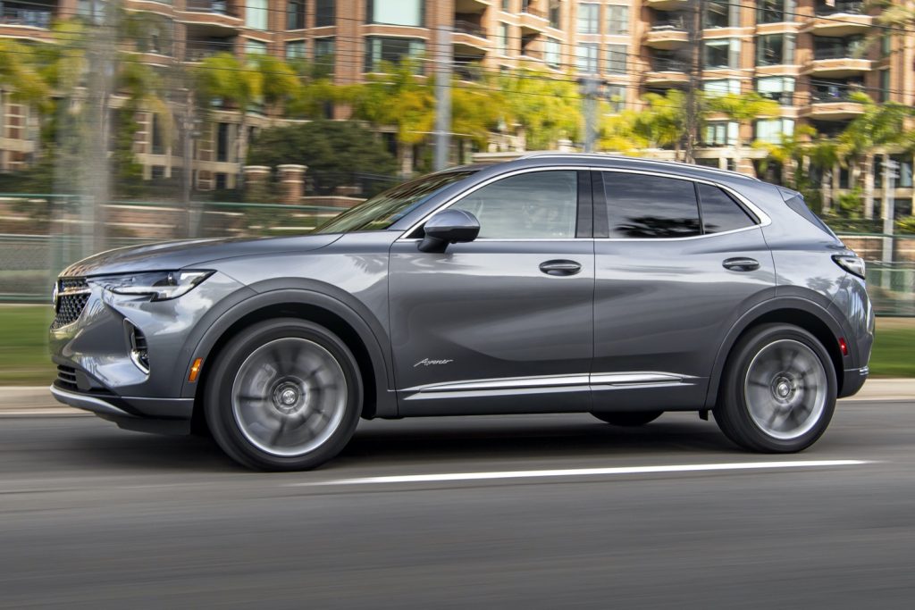 Shown here is the Buick Envision in the range-topping Avenir trim level. The premium small crossover will introduce a mid-cycle refresh for 2024.