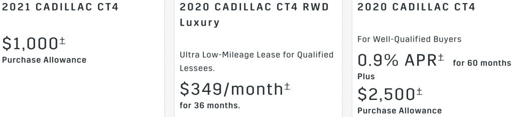 Cadillac CT4 discount