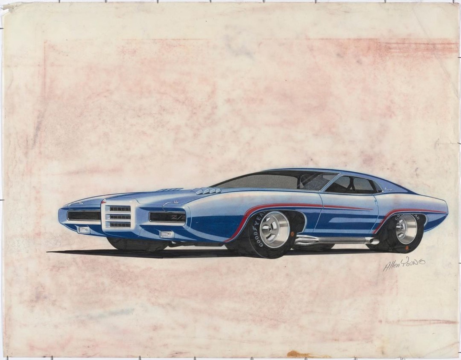 Gm Design Team Releases 1968 Drawing Of Chevy Camaro Z 28 Proposal