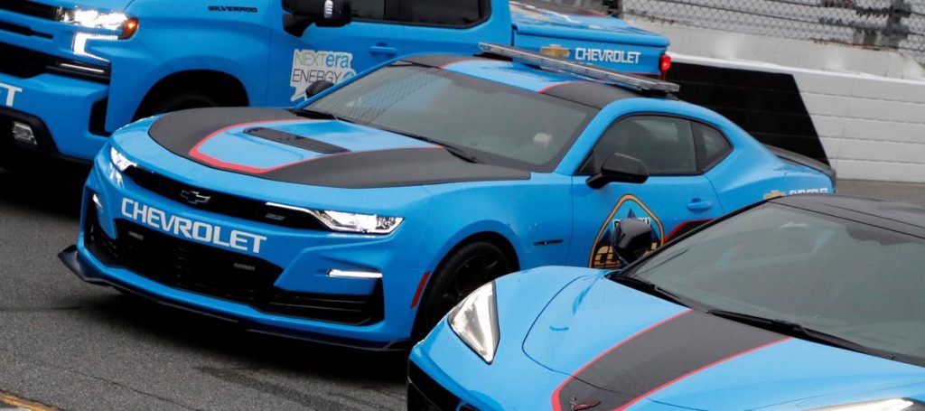 Chevy Camaro pace car in Rapid Blue