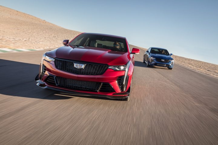 2026 Cadillac CT4 driving on a track.