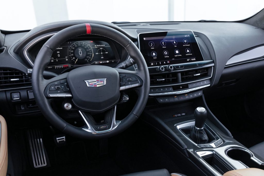 A photo of the 2022, pre-refresh Cadillac CT5-V Blackwing interior.