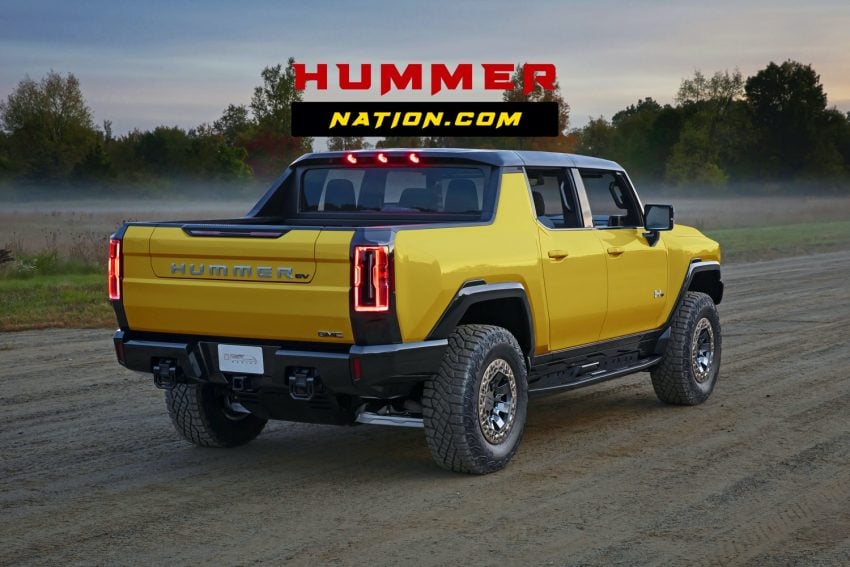 2022 GMC Hummer EV Pickup – Color Renderings – Rear Three Quarters ...