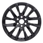 22-inch 12-Spoke Gloss Black alloy wheels (RPO code SSX)