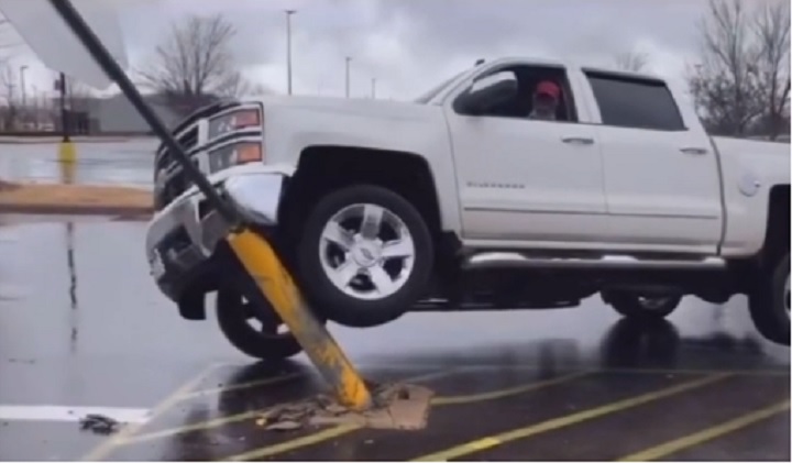 Chevy Silverado Driver Gets A Face Full Of Airbag: Video