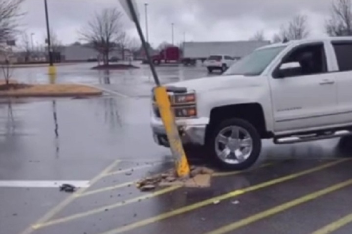 Chevy Silverado Driver Gets A Face Full Of Airbag: Video