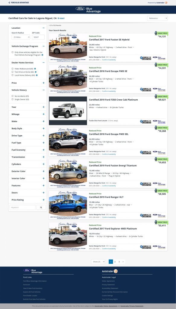 Ford Blue Advantage webpage