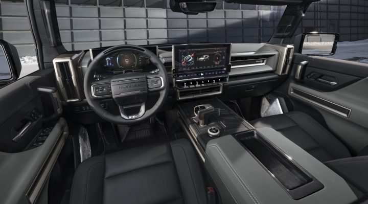 Cockpit view of the 2024 GMC Hummer EV.