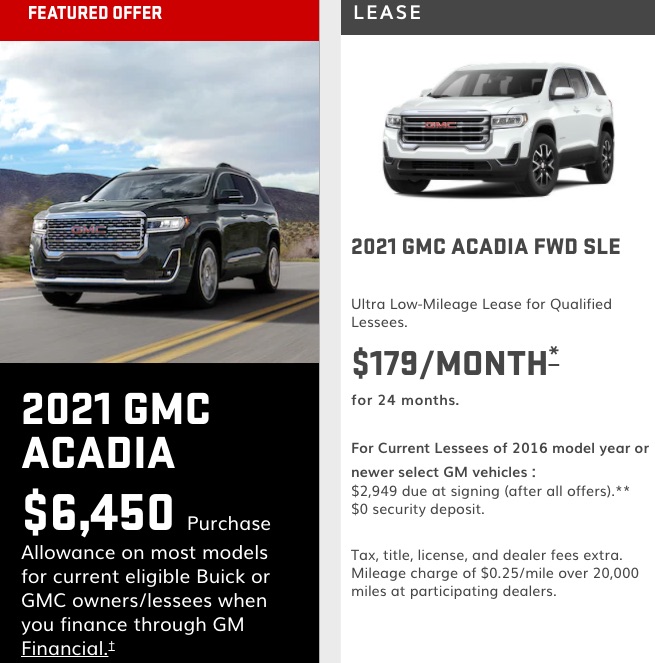 Gmc Acadia Discount Takes Up To 6 450 Off In April 2021