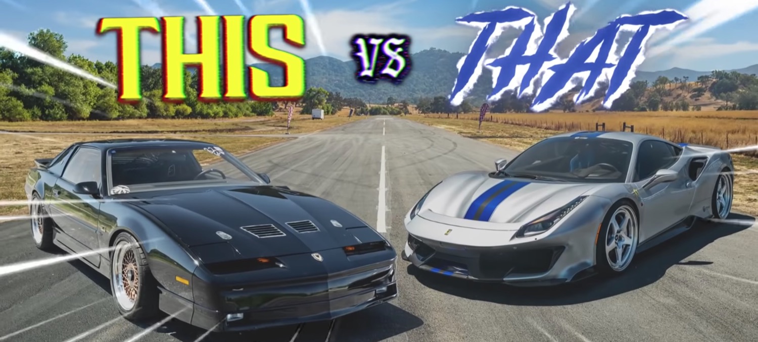 LS-Swapped Pontiac Trans Am Drag Races Ferrari 488: Video