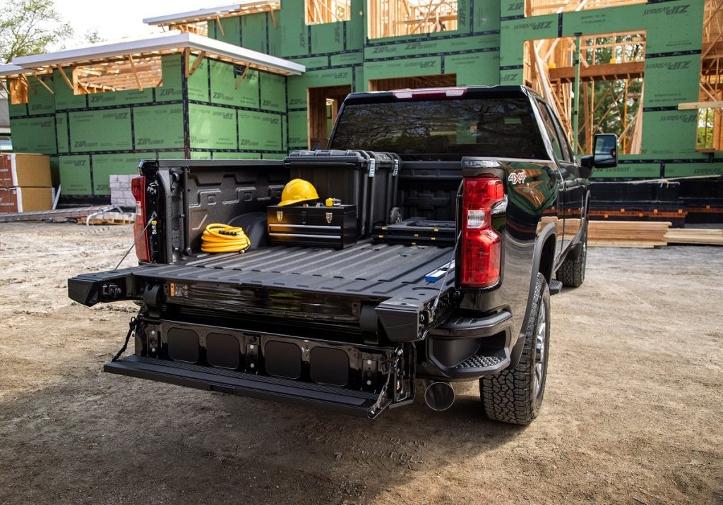This is the 2022 Chevy-Silverado HD heavy duty pickup truck featuring the MultiFlex tailgate.